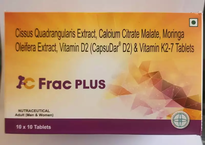C FRAC PLUS (Cissus Quadrangularis Extract,uDar D2)& Vitamin K2-7 Tablets