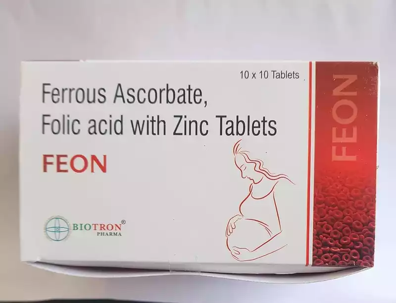FEON TABLETS (Ferrous Ascorbate 100 mg + Folic Acid 1.5mg+Zinc 22.5mg)