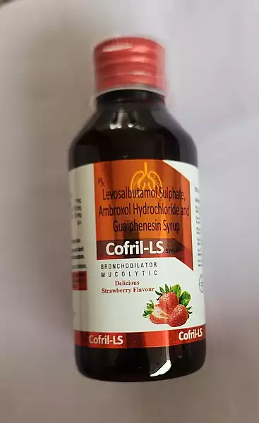 COFRIL-LS 100ML(Levosalbtamol 1mg +Ambroxol 30mg +Guaiphensin 50mg Syrup)