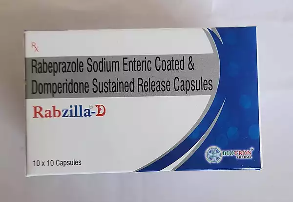 RABZILLA-D (Rabeprazole 20mg+Domperidone 30mg (10mg IR 20mg SR) Capsules)