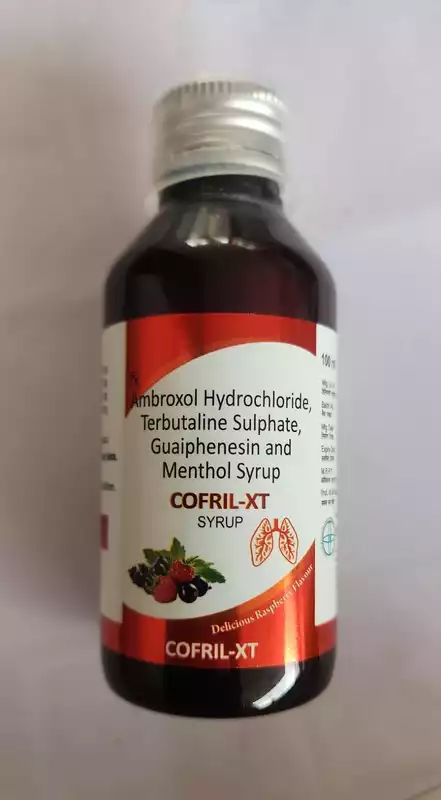 COFRIL-XT 100ML(Ambroxol 15mg +Terbutaline 1.25mg+Guaiphenesin 500mg +Menthol 2.5mg Syrup)
