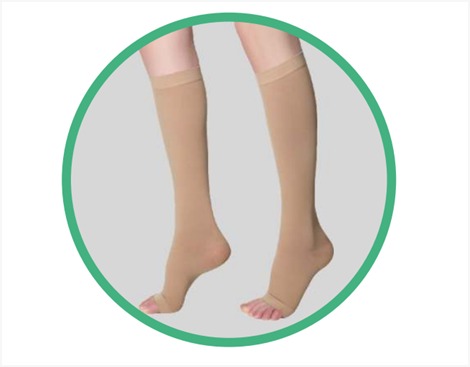 COMPRESSION STOCKINGS (KNEE HIGH OPEN TOE)