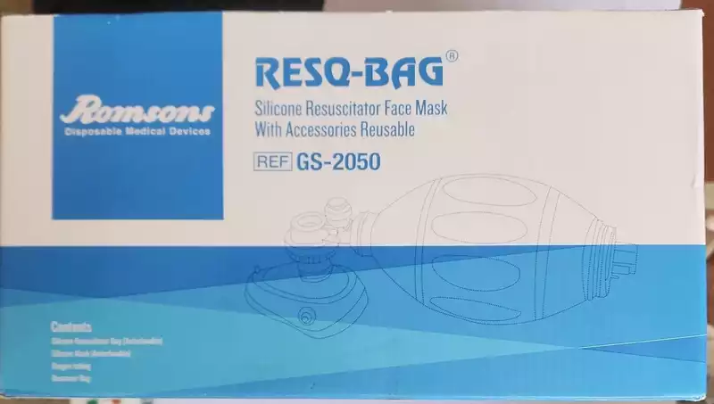 RESQ-BAG (Silicone Resuscitator Face Mask With Accessories Reusable) Ref-2050